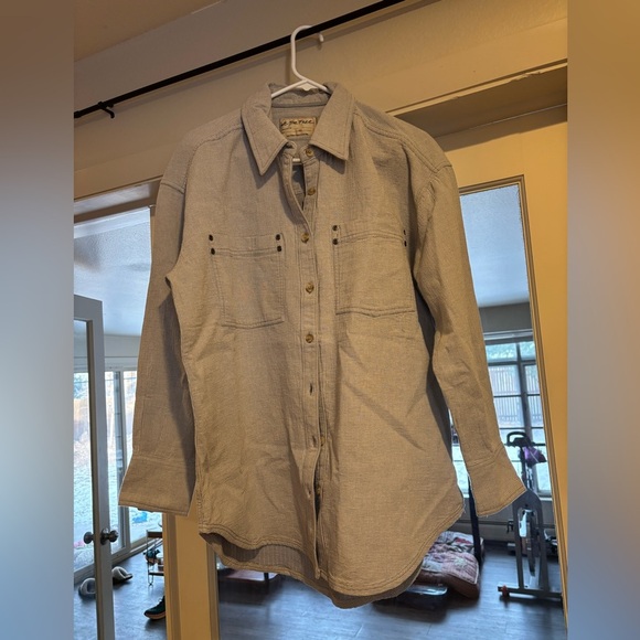 NWT free people button up oversized xs grey
